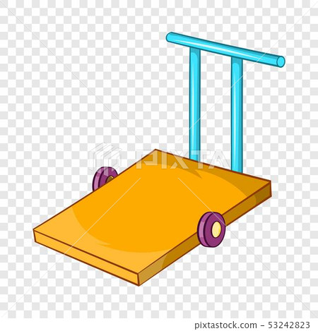Baggage trolley icon in cartoon style 53242823