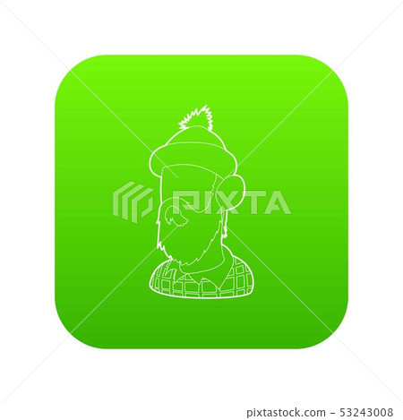 Lumberjack icon green vector 53243008