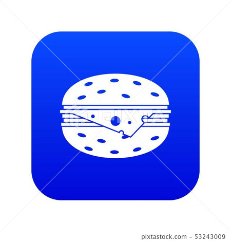 Cheeseburger icon digital blue 53243009