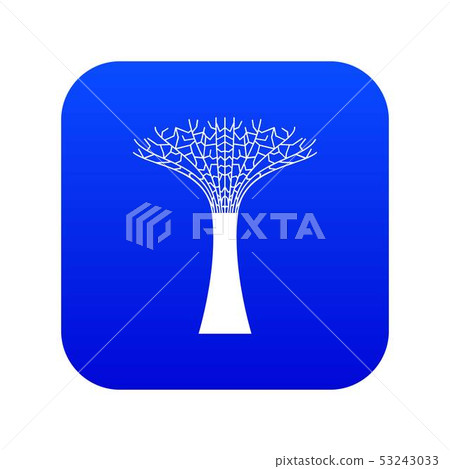 Singapore Supertree at the Gardens By The Bay icon digital blue 53243033