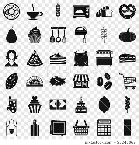 Cooking icons set, simple style 53243062
