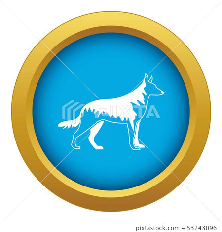 Shepherd dog icon blue vector isolated 53243096
