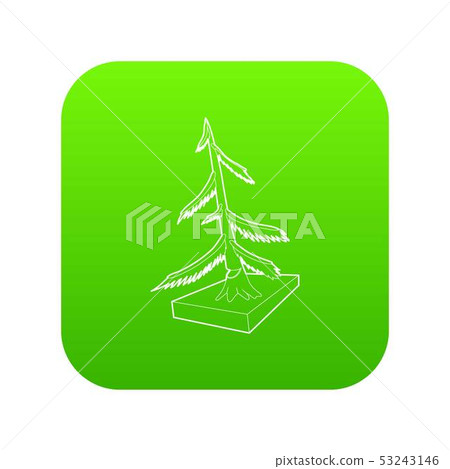 Cut fir icon green vector Cut fir icon green vector 53243146