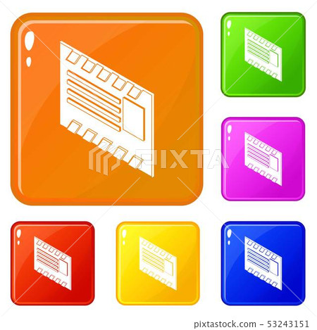 Postal envelope icons set vector color Postal envelope icons set vector color 53243151