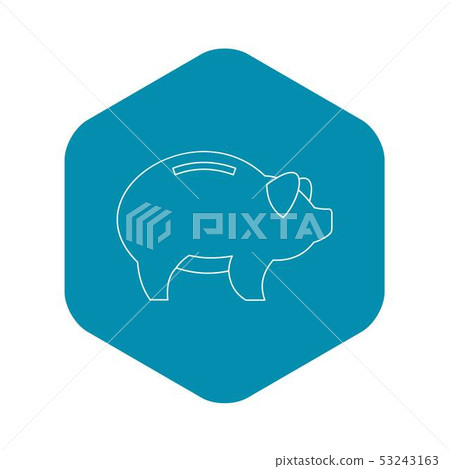 Piggy icon, outline style Piggy icon, outline style 53243163