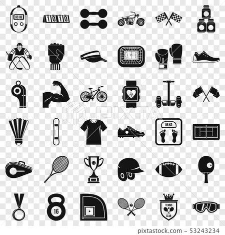 Training icons set, simple style 53243234
