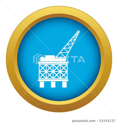 Oil platform icon blue vector isolated Oil platform icon blue vector isolated 53243237