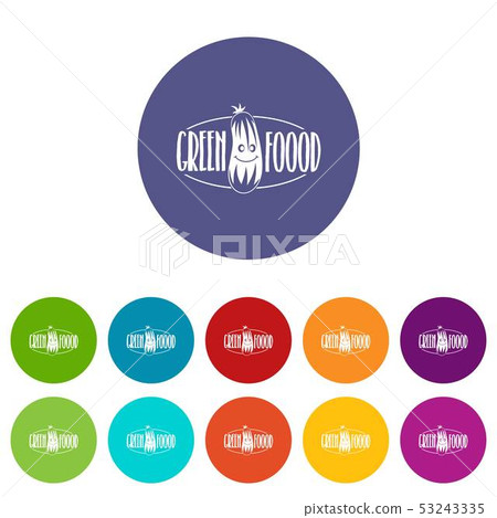Green food icons set vector color - Stock Illustration [53243335] - PIXTA