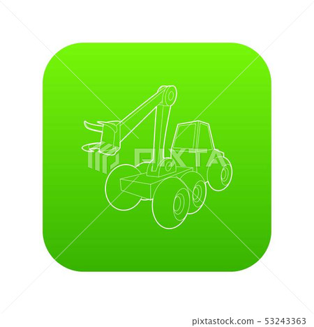 Hydraulic crane icon green vector Hydraulic crane icon green vector 53243363