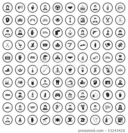 100 human resources icons set in simple style 100 human resources icons set in simple style 53243428