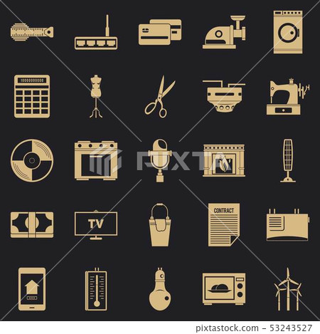 Computer staff icons set, simple style Computer staff icons set, simple style 53243527