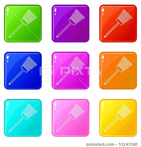 Swatter icons set 9 color collection 53243580