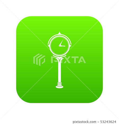 Station clock icon green vector - Stock Illustration [53243624] - PIXTA