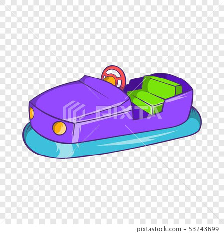 Bumper car in amusement park icon, cartoon style Bumper car in amusement park icon, cartoon style 53243699