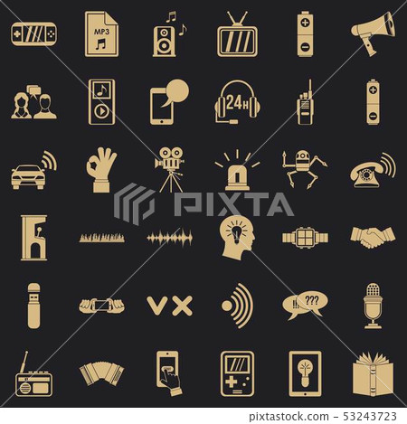 Audioplayer icons set, simple style Audioplayer icons set, simple style 53243723