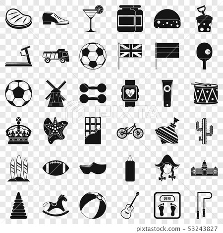 Country icons set, simple style Country icons set, simple style 53243827