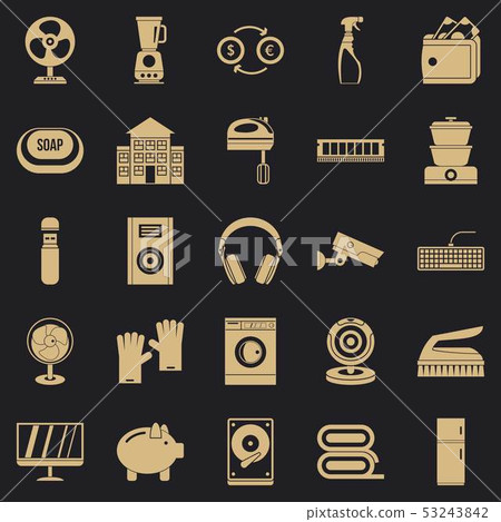 Computer app icons set, simple style - Stock Illustration [53243842 ...