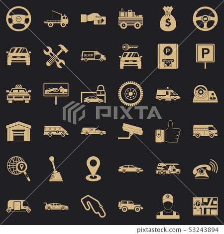 Rent car icons set, simple style - Stock Illustration [53243894] - PIXTA