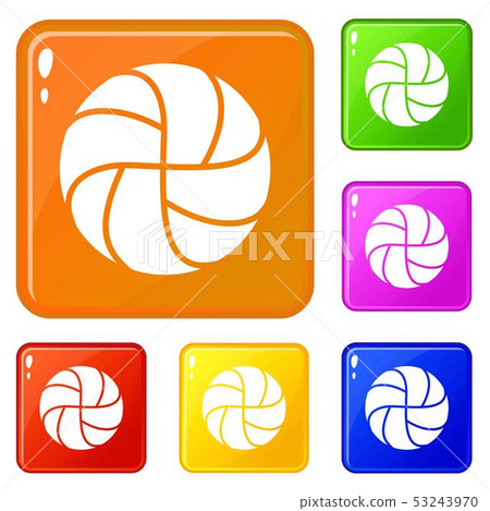 Handball icons set vector color 53243970