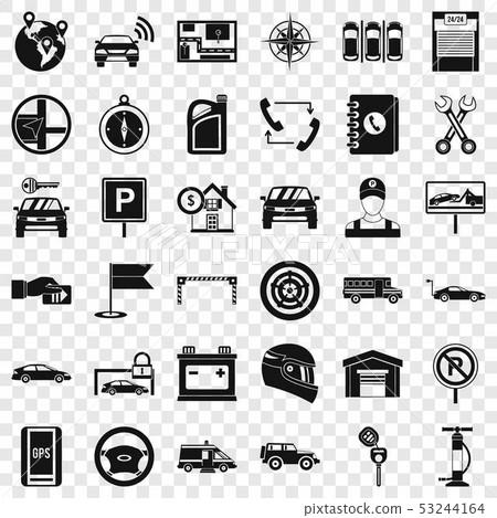 Auto service icons set, simple style Auto service icons set, simple style 53244164