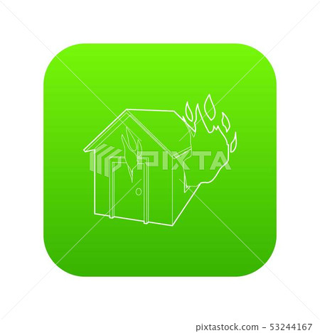 House on fire icon green vector House on fire icon green vector 53244167