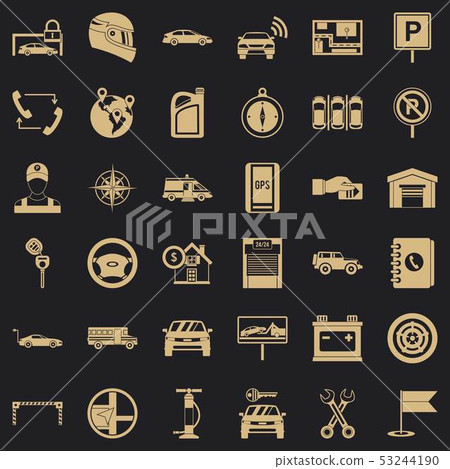 Auto service icons set, simple style Auto service icons set, simple style 53244190