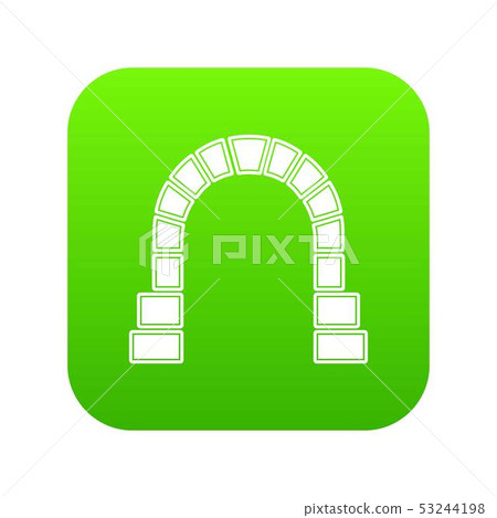 Entrance to railway tunnel icon green vector 53244198
