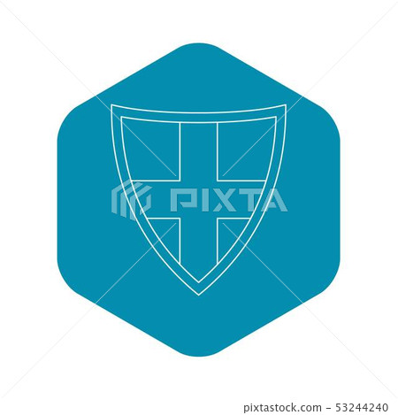 Shield for protection icon, outline style-插圖素材 [53244240] - PIXTA圖庫