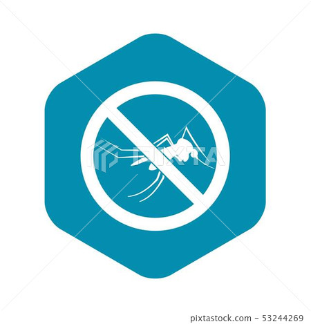 No mosquito sign icon, simple style No mosquito sign icon, simple style 53244269
