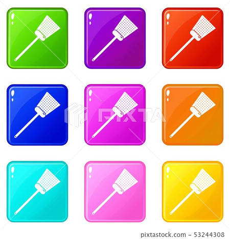 Swatter icons set 9 color collection 53244308