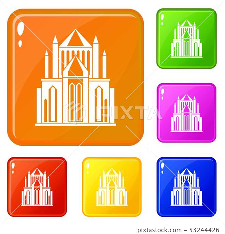 Cathedral icons set vector color Cathedral icons set vector color 53244426