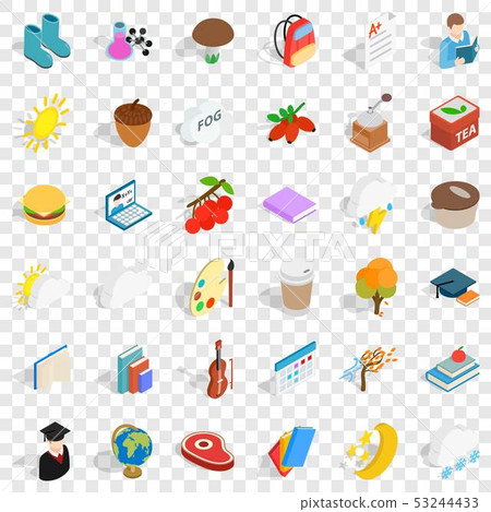 Cold season icons set, isometric style 53244433