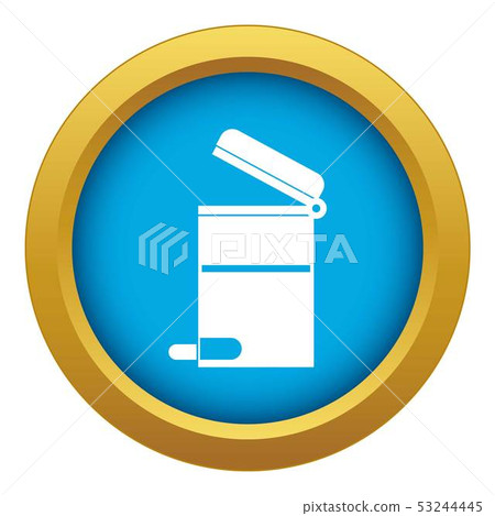 Steel trashcan icon blue vector isolated - Stock Illustration [53244445 ...