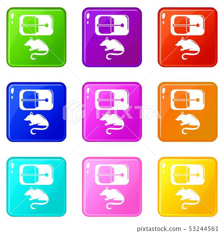 Mousetrap icons set 9 color collection 53244561