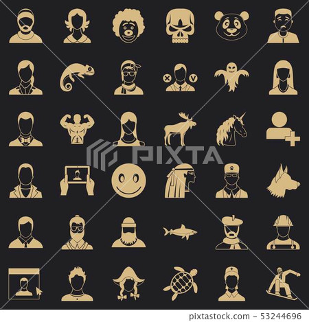 Private icons set, simple style Private icons set, simple style 53244696