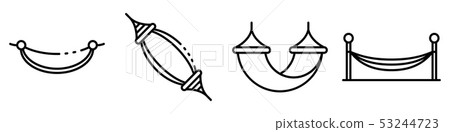 Hammock icons set, outline style Hammock icons set, outline style 53244723
