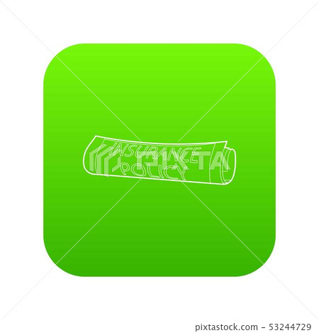 Insurance policy icon green vector - Stock Illustration [53244729] - PIXTA