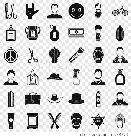 Hairdresser icons set, simple style 53244774