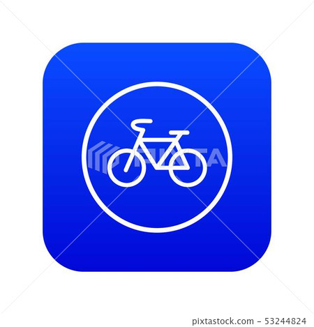 Sign bike icon digital blue 53244824