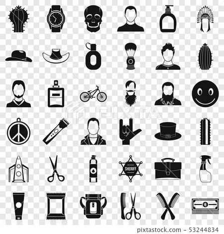 Cutting hair icons set, simple style 53244834