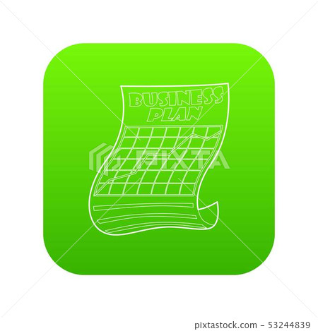 Business plan icon green vector 53244839