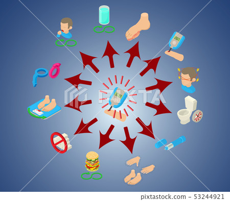Diabetic concept banner, isometric style Diabetic concept banner, isometric style 53244921