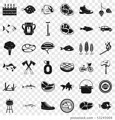 Beer icons set, simple style 53245009
