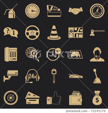 Serv. icons set, simple style 53245178