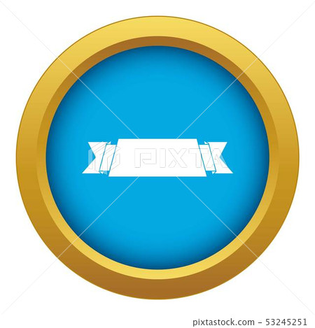 Ribbon banner icon blue vector isolated Ribbon banner icon blue vector isolated 53245251