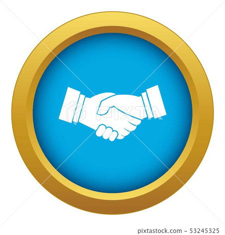 Handshake icon blue vector isolated Handshake icon blue vector isolated 53245325