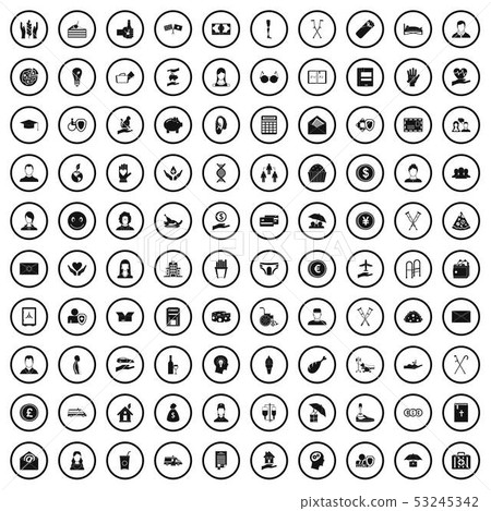 100 philanthropy icons set, simple style 100 philanthropy icons set, simple style 53245342