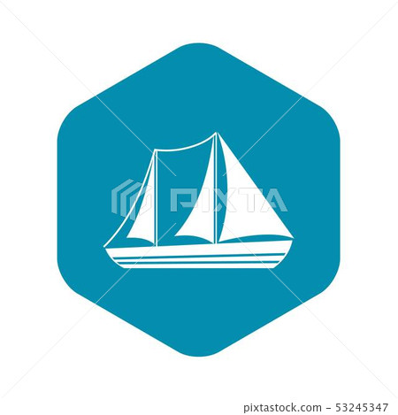 Yacht icon, simple style 53245347