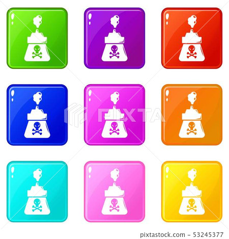 Poison icons set 9 color collection 53245377