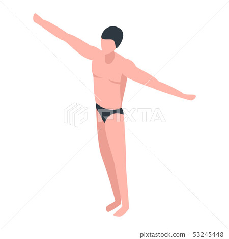 Swimmer ready to jump icon, isometric style Swimmer ready to jump icon, isometric style 53245448